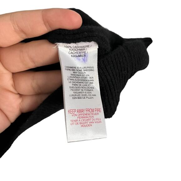 Brodie Fine 100% Cashmere Crewneck Button Back Black Sweater Size Small - Picture 7 of 9